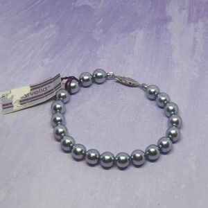 Vintage Marvella Bracelet Imitation Grey Pearls